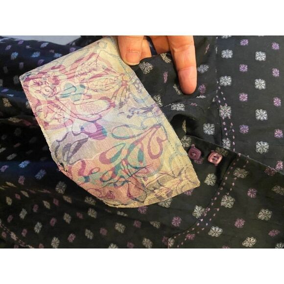 H20 Casual Button Down Shirt Contrast Cuffs Blue Purple - XXL - Picture 3 of 9